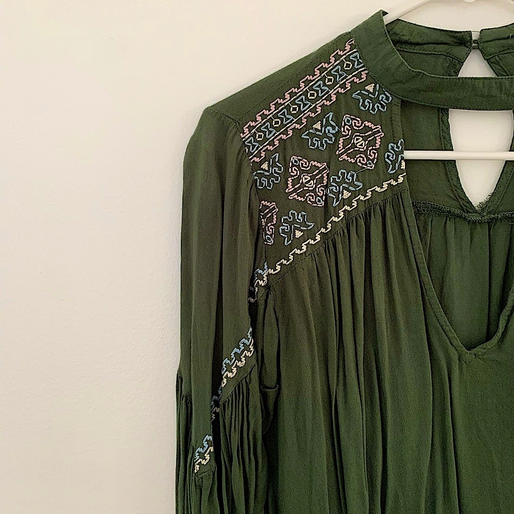 SOLD! Green BOHO Top